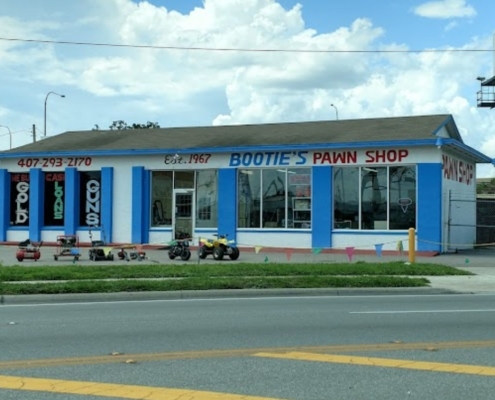 Front of store Bootie's Pawn Shop