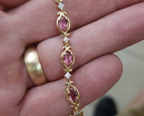 Pink tourmaline and diamond bracelet Bootie's Pawn Shop