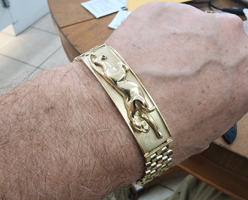 Mens 14 karat panther bracelet at Bootie's Pawn Shop